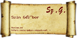 Szin Gábor névjegykártya