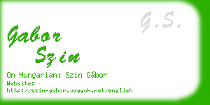 gabor szin business card